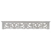 Hand-Carved Medallion Floating Wall Shelf - Grey (30”)